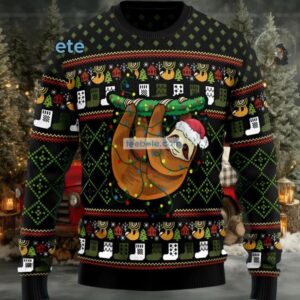 Loth Xmas Light Ugly Christmas Sweater Black Couples