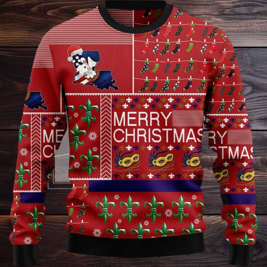 Louisiana Merry Christmas Ugly Christmas Sweater Louisiana Merry Christmas Ugly Christmas Sweater