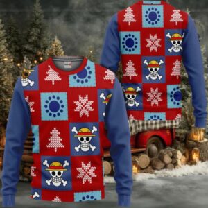 Luffy Dressrosa Arc Xmas Gift One Piece Ugly Christmas Sweater