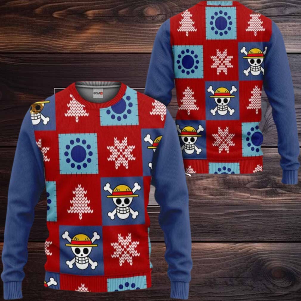 Luffy Dressrosa Arc Xmas Gift One Piece Ugly Christmas Sweater Luffy Dressrosa Arc Xmas Gift One Piece Ugly Christmas Sweater