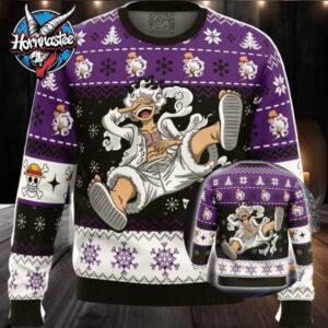 Luffy Gear 5 Sun God Nika One Piece Ugly Christmas Sweater