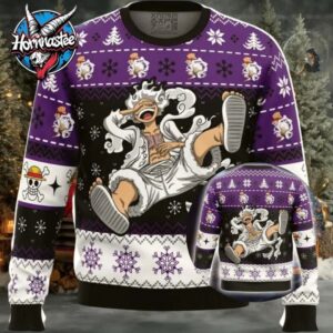 Luffy Gear 5 Sun God Nika One Piece Ugly Christmas Sweater