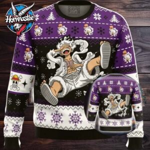 Luffy Gear 5 Sun God Nika One Piece Ugly Christmas Sweater