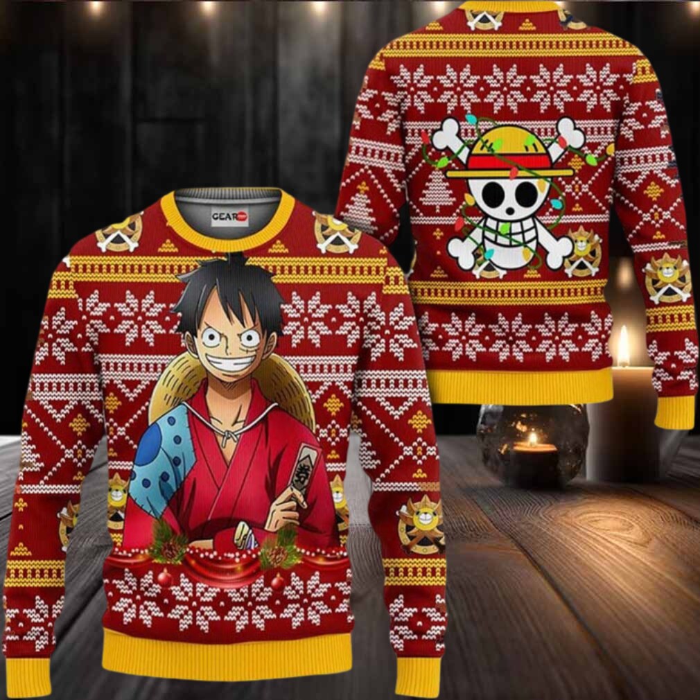 Luffy Wano Anime Xmas Gifts One Piece Ugly Christmas Sweater Luffy Wano Anime Xmas Gifts One Piece Ugly Christmas Sweater