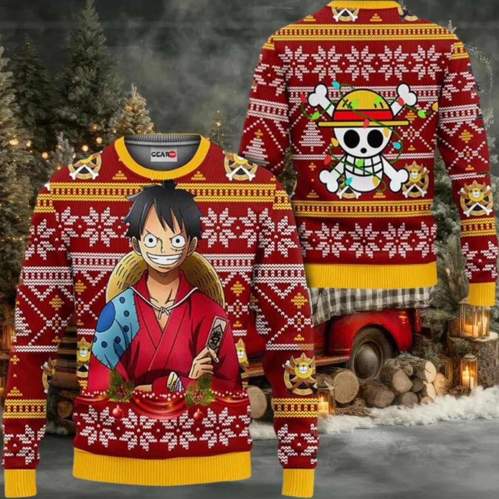 Luffy Wano Anime Xmas Gifts One Piece Ugly Christmas Sweater Luffy Wano Anime Xmas Gifts One Piece Ugly Christmas Sweater