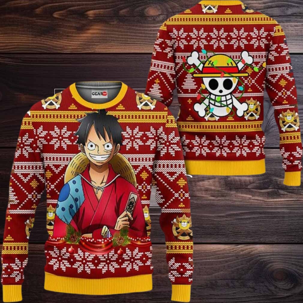 Luffy Wano Anime Xmas Gifts One Piece Ugly Christmas Sweater Luffy Wano Anime Xmas Gifts One Piece Ugly Christmas Sweater