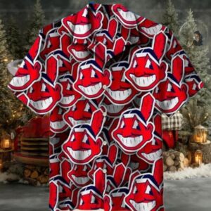 MLB Cleveland Indians Seamless Face Hawaiian Shirt