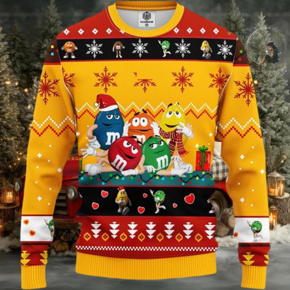 M&M Chocolate Yellow Funny Ugly Christmas Sweater M&M Chocolate Yellow Funny Ugly Christmas Sweater