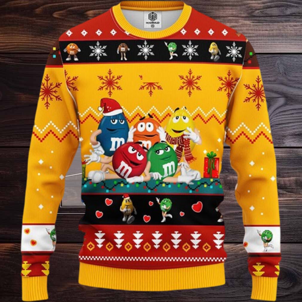 M&M Chocolate Yellow Funny Ugly Christmas Sweater M&M Chocolate Yellow Funny Ugly Christmas Sweater