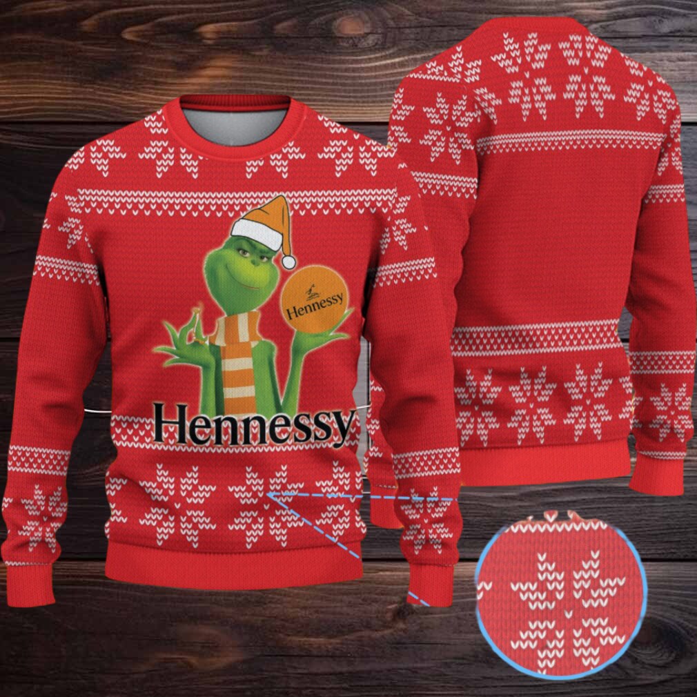 Red Snowflake Fair Isle Knit Hennessy Ugly Christmas Sweater Red Snowflake Fair Isle Knit Hennessy Ugly Christmas Sweater