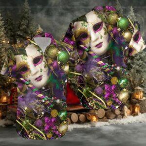 Mardi Gras Fleur De Lis Mask Hawaiian Shirt