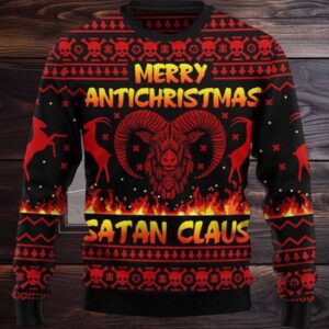 Merry Antichristmas Satan Claus Ugly Christmas Sweater