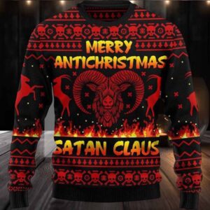 Merry Antichristmas Satan Claus Ugly Christmas Sweater