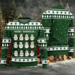 Merry Boobmas Snowman Ugly Christmas Sweater