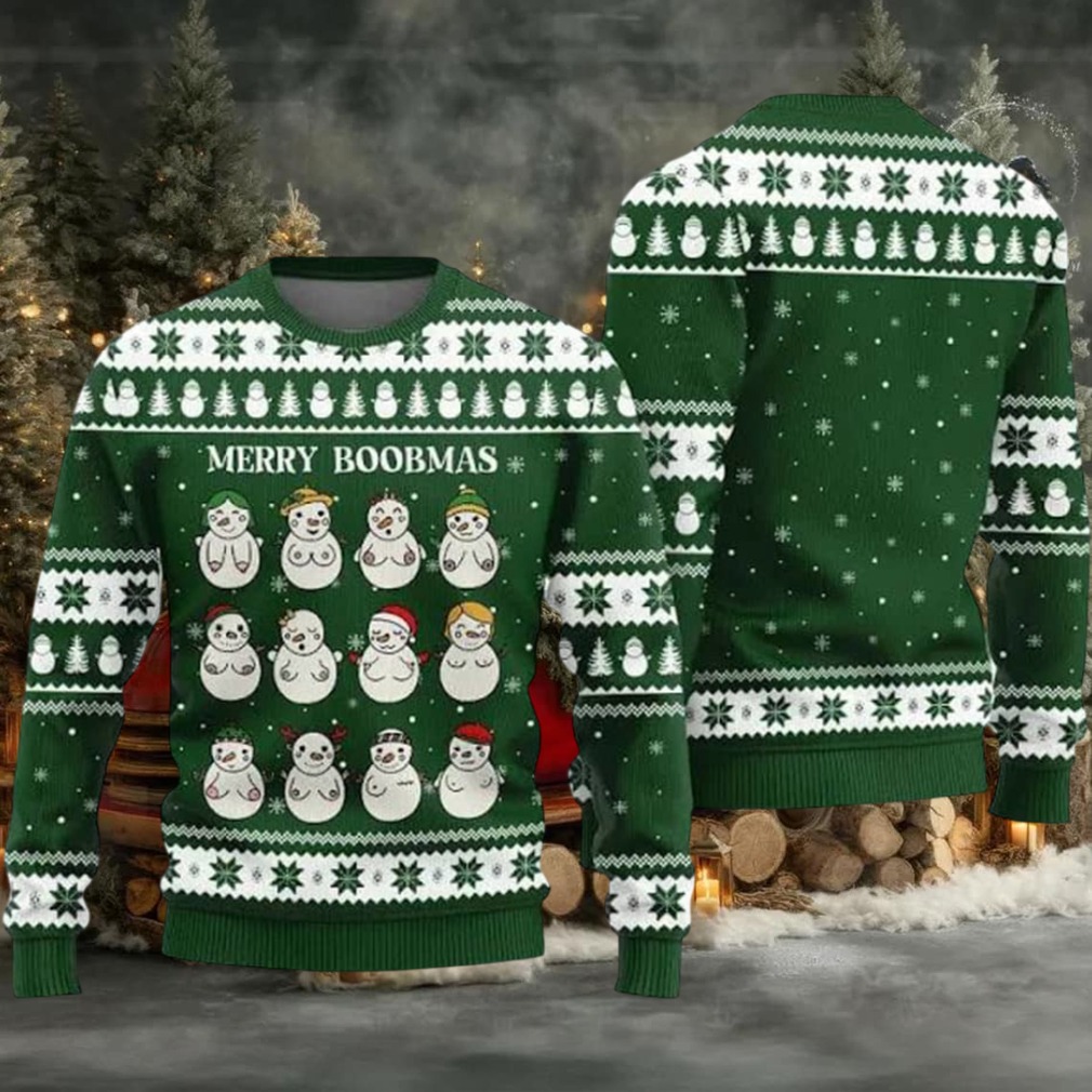 Merry Boobmas Snowman Ugly Christmas Sweater Merry Boobmas Snowman Ugly Christmas Sweater