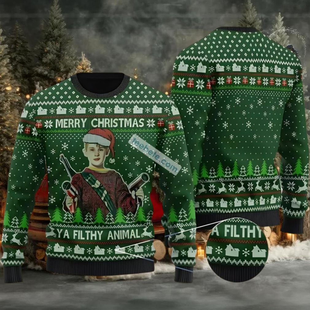 Merry Christmas Home Alone Christmas Vacation Ugly Sweater Green Black Merry Christmas Home Alone Christmas Vacation Ugly Sweater Green Black