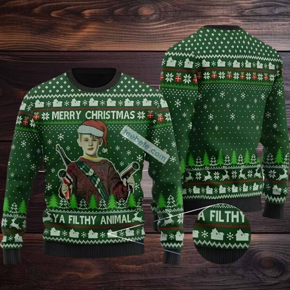 Merry Christmas Home Alone Christmas Vacation Ugly Sweater Green Black Merry Christmas Home Alone Christmas Vacation Ugly Sweater Green Black