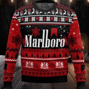 Merry Xmas Marlboro Cigarette Ugly Christmas Sweater