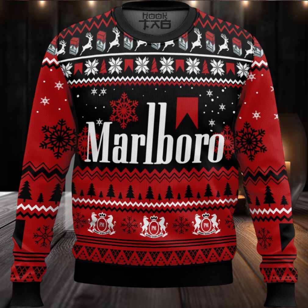Merry Xmas Marlboro Cigarette Ugly Christmas Sweater Merry Xmas Marlboro Cigarette Ugly Christmas Sweater