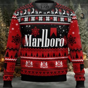Merry Xmas Marlboro Cigarette Ugly Christmas Sweater