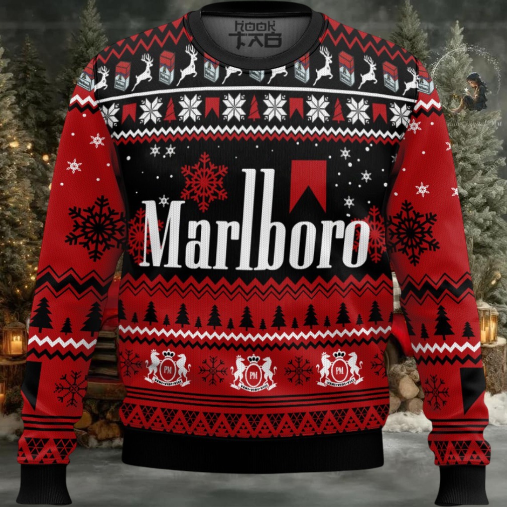 Merry Xmas Marlboro Cigarette Ugly Christmas Sweater Merry Xmas Marlboro Cigarette Ugly Christmas Sweater