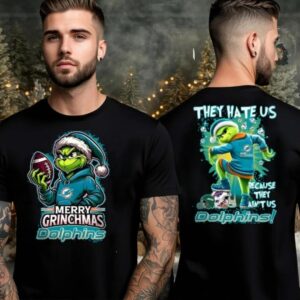 Miami Dolphins Grinch Merry Christmas Grinchmas 2025 Personalized Football Logo Two Sided Shirt