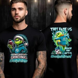 Miami Dolphins Grinch Merry Christmas Grinchmas 2025 Personalized Football Logo Two Sided Shirt