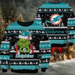 Miami Dolphins NFL Grinch Football Limited Ugly Christmas Sweater