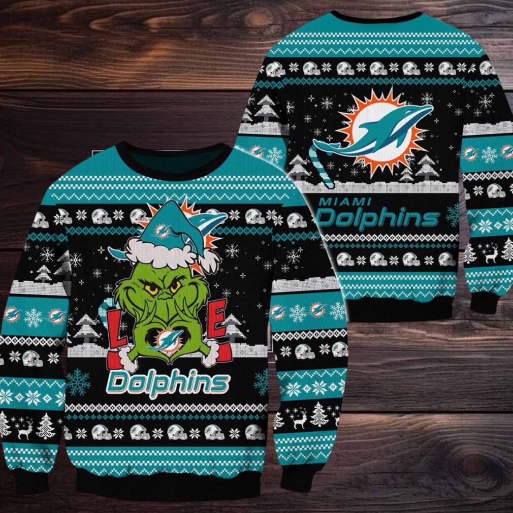 Miami Dolphins NFL Grinch Football Limited Ugly Christmas Sweater Miami Dolphins NFL Grinch Football Limited Ugly Christmas Sweater