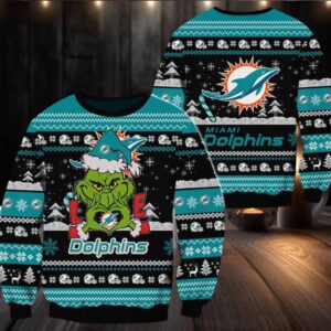 Miami Dolphins NFL Grinch Football Limited Ugly Christmas Sweater