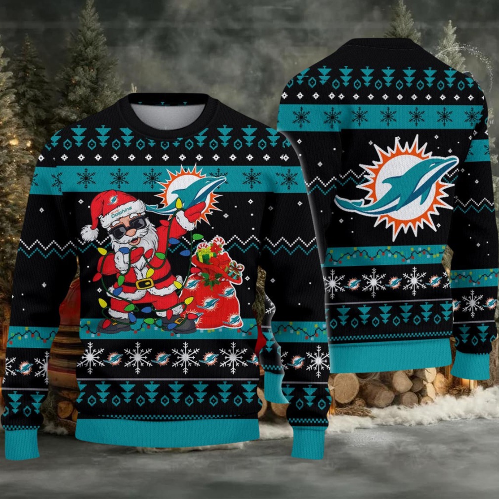 Miami Dolphins Santa Claus Ugly Christmas Sweater Miami Dolphins Santa Claus Ugly Christmas Sweater