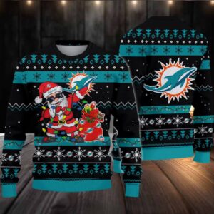Miami Dolphins Santa Claus Ugly Christmas Sweater