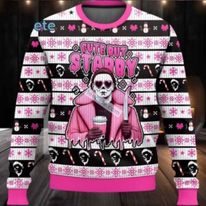 Michael Myers Cute But Stabby Ugly Christmas Sweaters Couples Red Black Pink