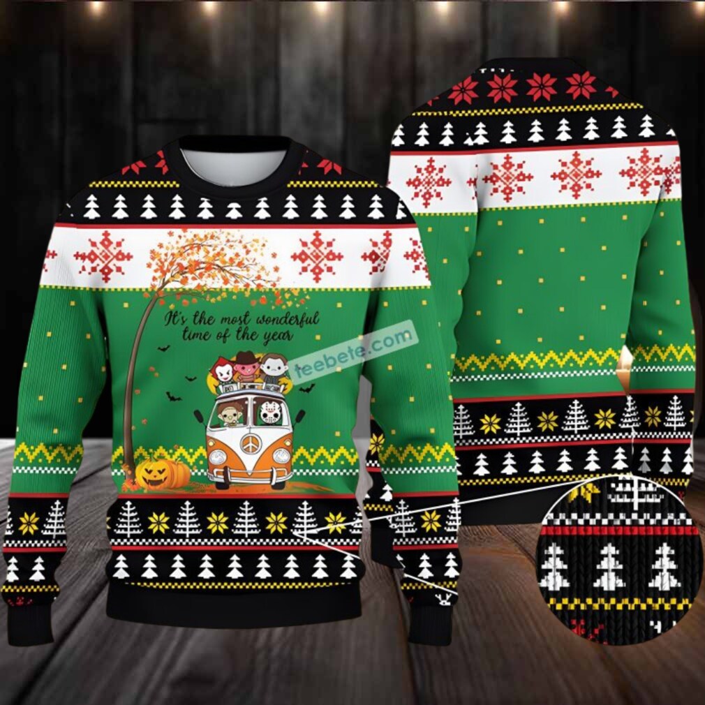 Michael Myers Jason Voorhees Freddy Krueger Ugly Sweaters For Couples Black Green Michael Myers Jason Voorhees Freddy Krueger Ugly Sweaters For Couples Black Green