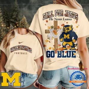 Michigan Wolverines 2025 NCAA Season Fall For Jesus Unisex 3D Shirt
