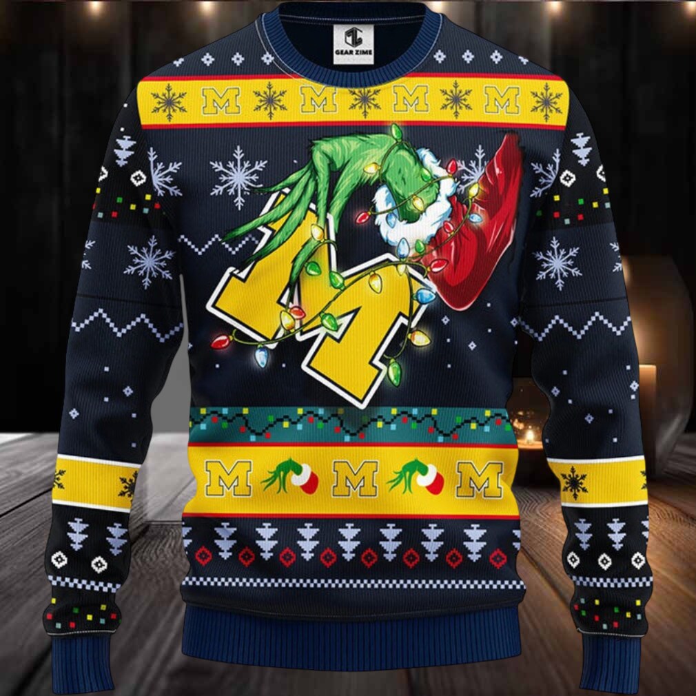 Michigan Wolverines Grinch Ugly Christmas Sweater Michigan Wolverines Grinch Ugly Christmas Sweater