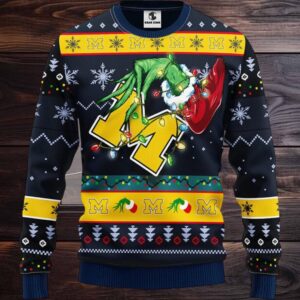 Michigan Wolverines Grinch Ugly Christmas Sweater