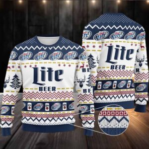 Miller Lite Ugly Christmas Sweater Amazing Gift Funny Ugly Sweater