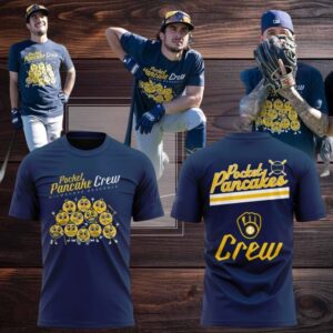 Milwaukee Brewers Pocket Pancake Crew Logo Two Sided Hoodie Shirt
