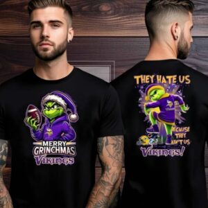 Minnesota Vikings Grinch Merry Christmas Grinchmas 2025 Personalized Football Logo Two Sided Shirt