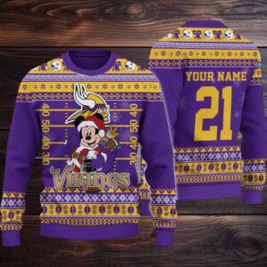 Minnesota Vikings Mickey Mouse Santa Ugly Christmas Sweater