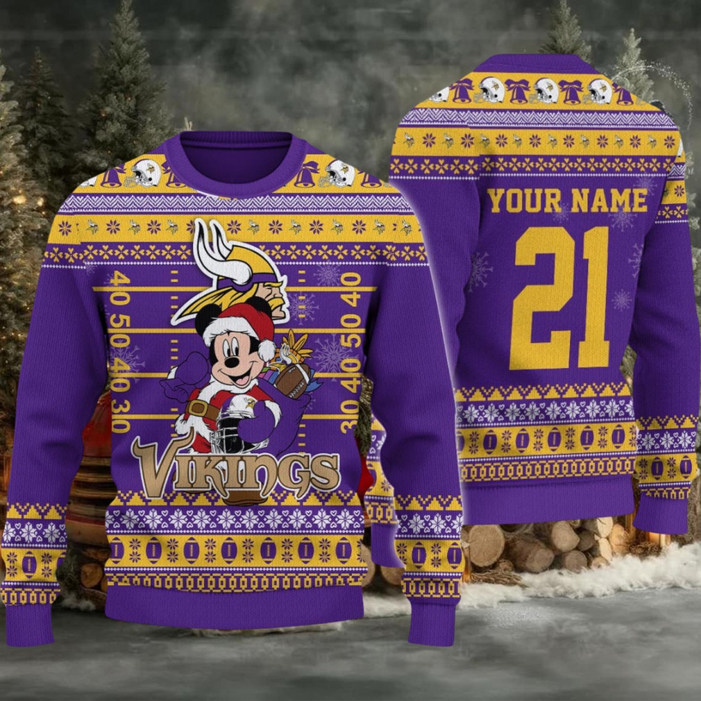 Minnesota Vikings Mickey Mouse Santa Ugly Christmas Sweater Minnesota Vikings Mickey Mouse Santa Ugly Christmas Sweater