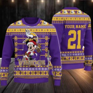 Minnesota Vikings Mickey Mouse Santa Ugly Christmas Sweater
