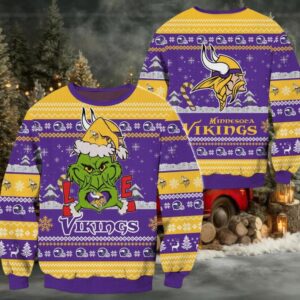Minnesota Vikings NFL Grinch Football Limited Ugly Christmas Sweater