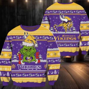 Minnesota Vikings NFL Grinch Football Limited Ugly Christmas Sweater