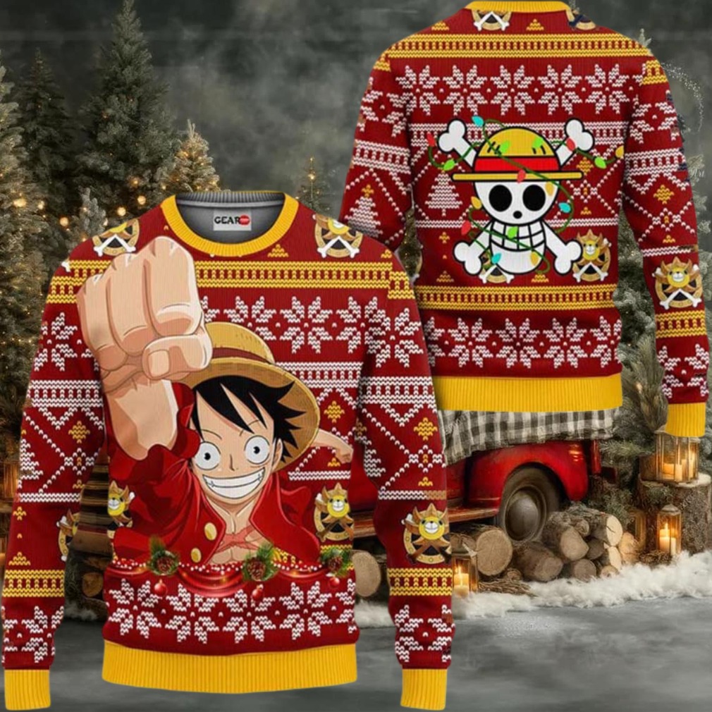 Monkey Luffy Anime Xmas Gifts One Piece Ugly Christmas Sweater Monkey Luffy Anime Xmas Gifts One Piece Ugly Christmas Sweater
