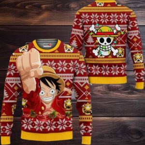 Monkey Luffy Anime Xmas Gifts One Piece Ugly Christmas Sweater