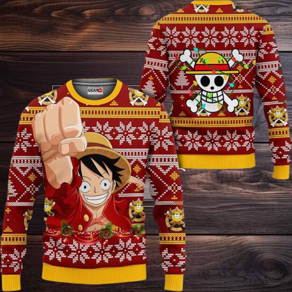 Monkey Luffy Anime Xmas Gifts One Piece Ugly Christmas Sweater Monkey Luffy Anime Xmas Gifts One Piece Ugly Christmas Sweater
