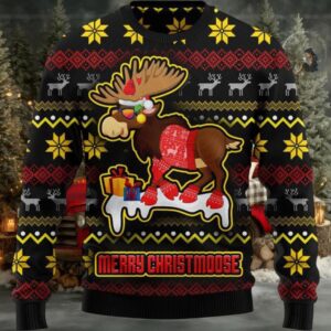 Moose Merry Christmoose Ugly Christmas Sweater