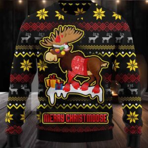 Moose Merry Christmoose Ugly Christmas Sweater